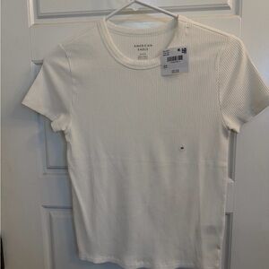NWT-American Eagle White Ribbed T-Shirt